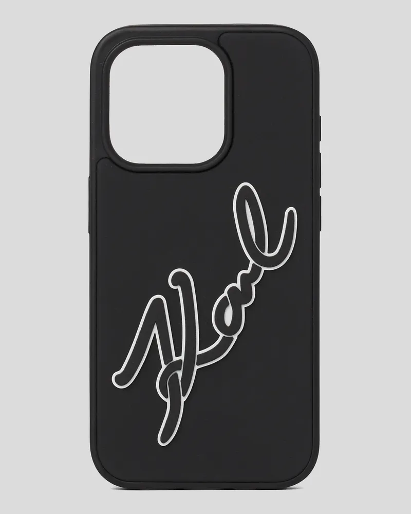 Karl Lagerfeld K/signature schutzhülle Für Iphone 16 pro Aus Kautschuk, Frau, Schwarz, Größe Schwarz