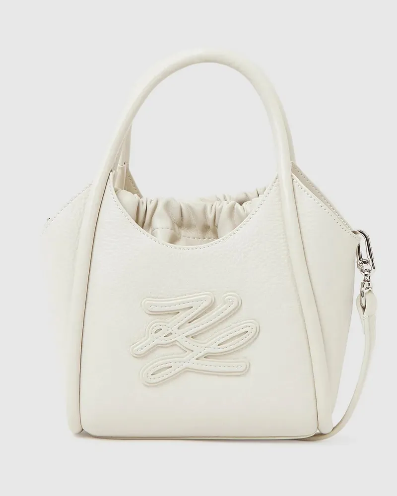 Karl Lagerfeld K/autograph Aufnäher Mini-tote Bag, Damen, Off White, Größe Off