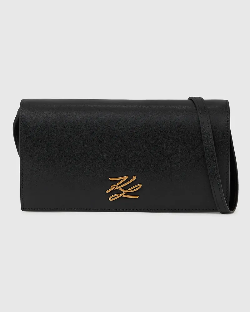 Karl Lagerfeld K/autograph Mini-umhängetasche, Damen, Schwarz/gold, Größe Schwarz