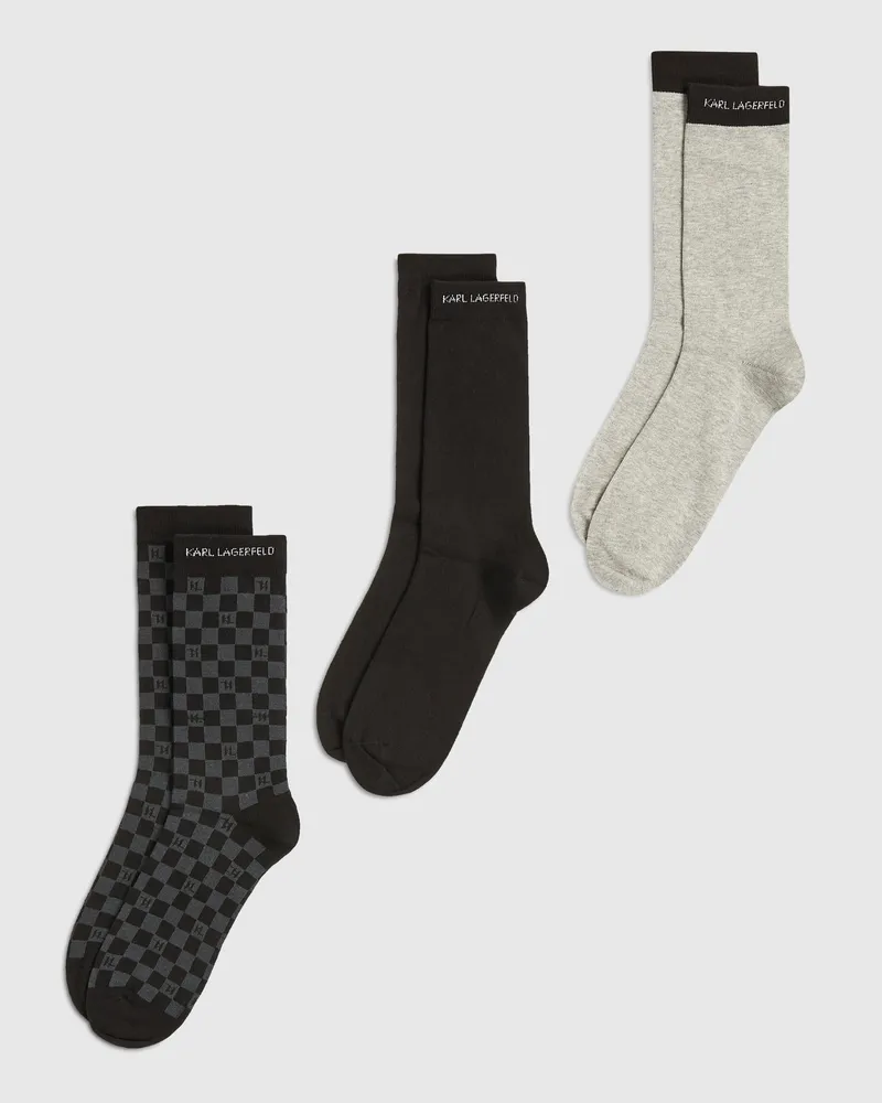 Karl Lagerfeld Socken Mit Logo – 3er-pack, Male, Schatten, Size Grey