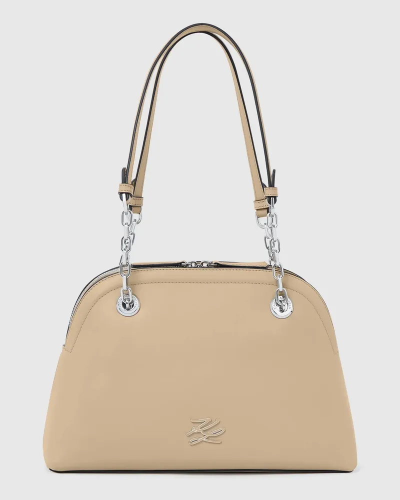 Karl Lagerfeld K/autograph Mittelgroße Bowlingtasche, Damen, Sauberes Schwarz, Größe Sauberes