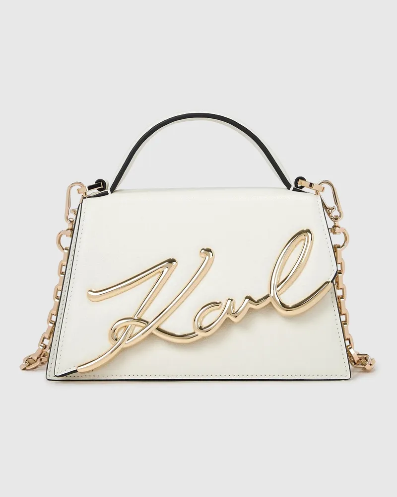 Karl Lagerfeld K/signature Kleine Umhängetasche, Damen, Off White, Größe Off