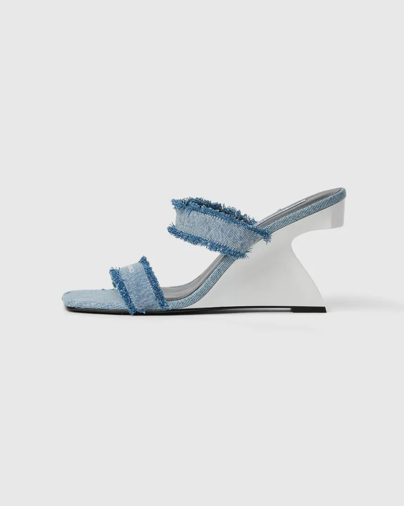 Karl Lagerfeld Waverly Denim-sandalen Mit Zwei Riemen Und Absatz, Damen, Sodalite Blue, Größe Sodalite