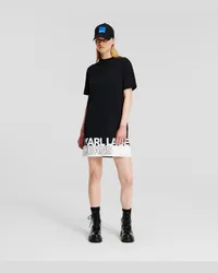 Karl Lagerfeld Klj t-shirt-kleid mit Logo, Frau, Schwarz Schwarz