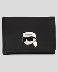 Karl Lagerfeld K/ikonik pin Kleines Leder-portemonnaie, Frau, Schwarz Schwarz