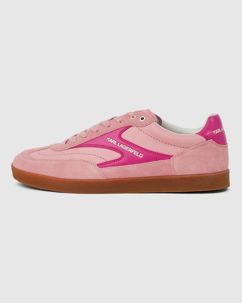 Karl Lagerfeld Kandidate Niedrige Sneakers Mit Spitzen-mix, Herren, Helles Pink, Größe Helles