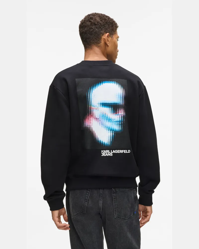 Karl Lagerfeld Digitalisiertes Karl-sweatshirt, Herren, Schwarz, Größe Schwarz