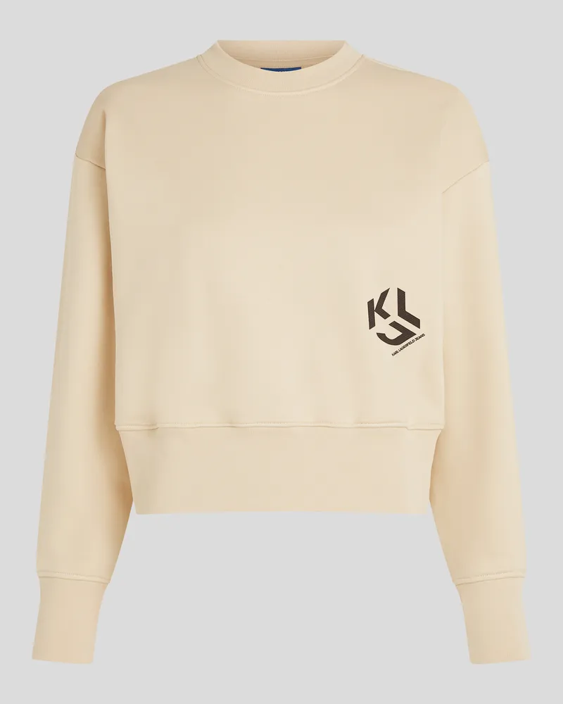 Karl Lagerfeld Sweatshirt Mit Monogramm, Frau, Holz Esche, Größe Holz
