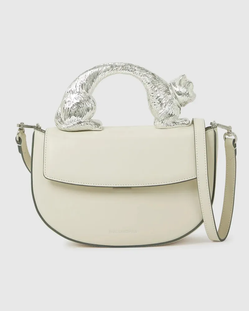 Karl Lagerfeld Choupette-tasche Mit Tragegriff Oben, Damen, Off White, Größe Off