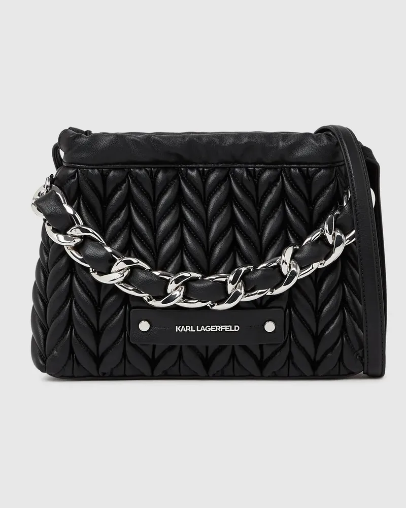 Karl Lagerfeld K/weave Ketten-umhängetasche, Damen, Schwarz-nickel, Größe Schwarz-nickel