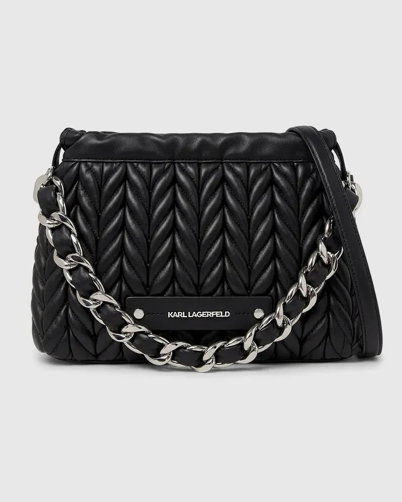 Karl Lagerfeld K/weave Ketten-umhängetasche, Damen, Schwarz-nickel, Größe Schwarz-nickel