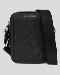 Karl Lagerfeld K/loom Crossbody-bag aus Leder, Mann, Schwarz Schwarz