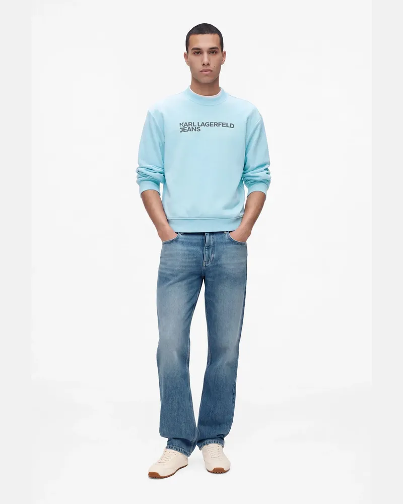Karl Lagerfeld Gewaschene Gerade Geschnittene Jeans In Blau, Male, Mittelblau, Size Blue