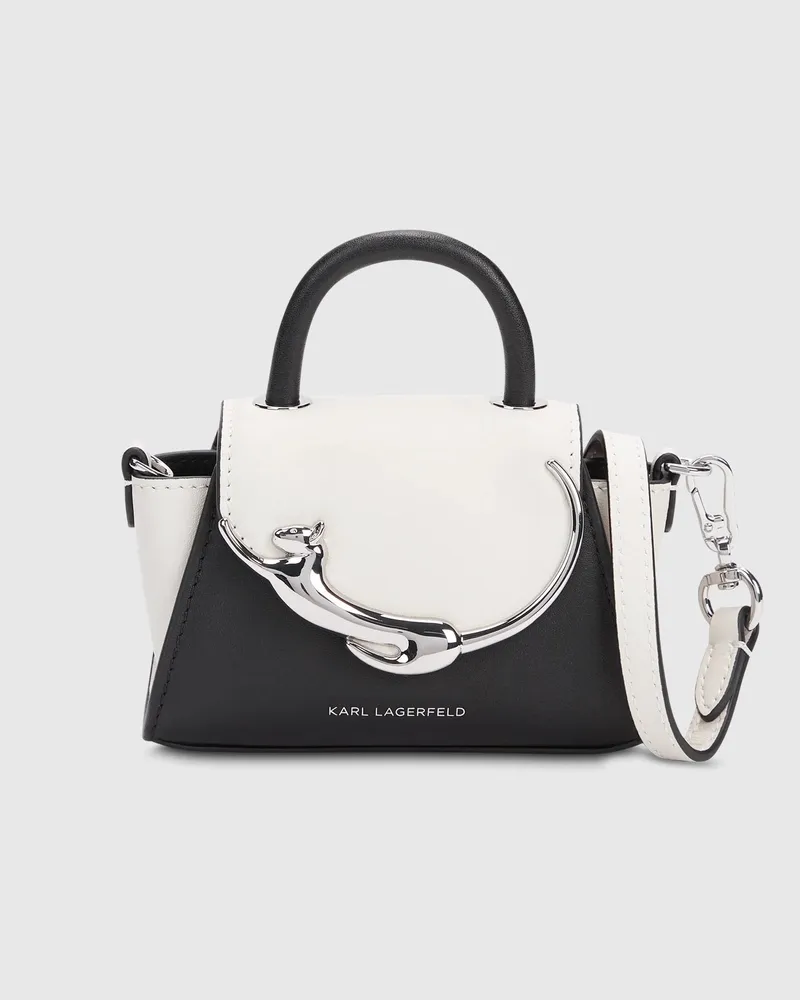 Karl Lagerfeld Ikon Choupette Nano Tasche Mit Tragegriff Oben, Female, Schwarz/weiss, Size Black