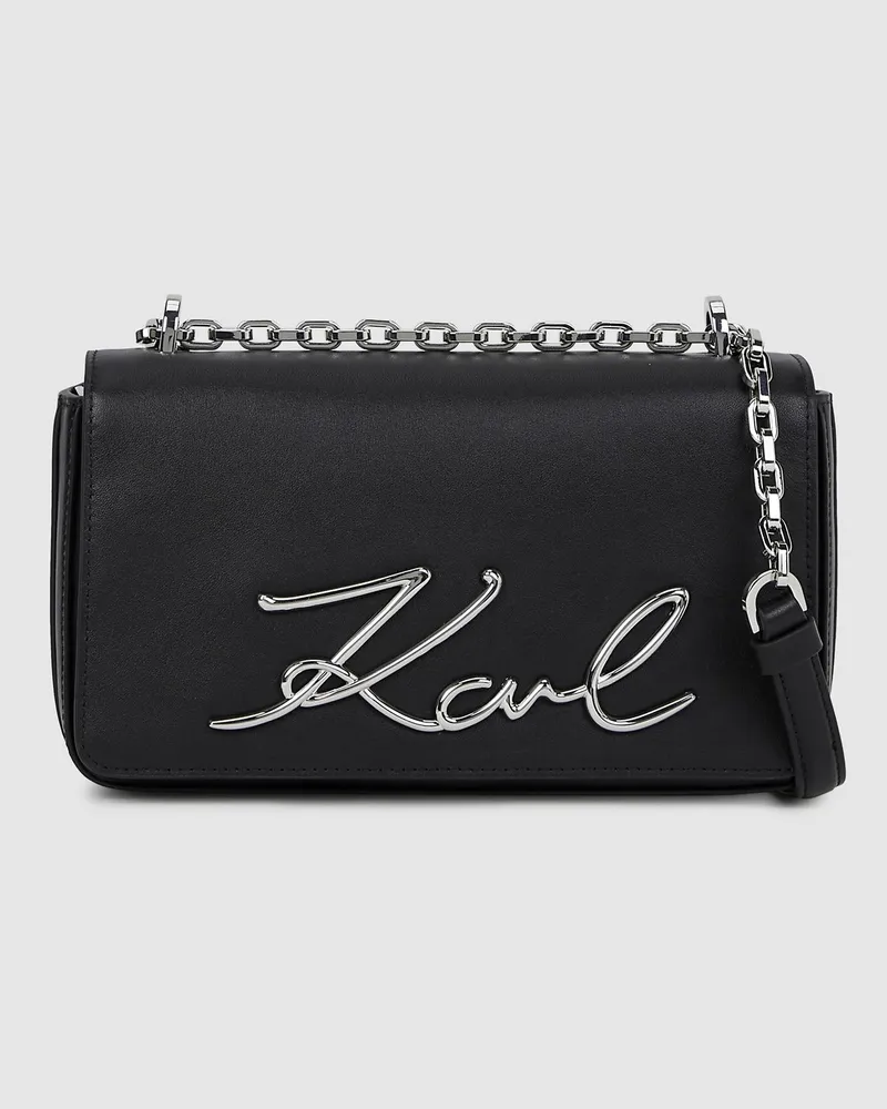 Karl Lagerfeld K/signature Kleine Umhängetasche, Damen, Schwarz-nickel, Größe Schwarz-nickel