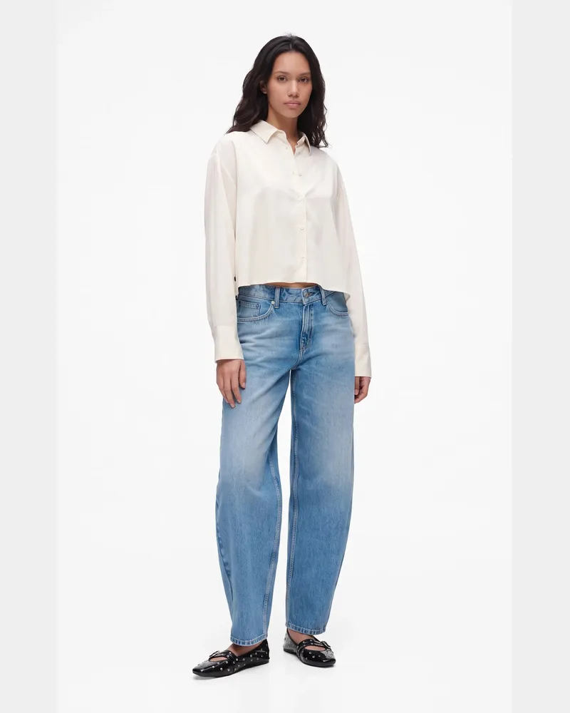 Karl Lagerfeld Jeans Mit Mittlerer Taille Und Ausgestelltem Bein, Female, Mittelblau, Size Blue