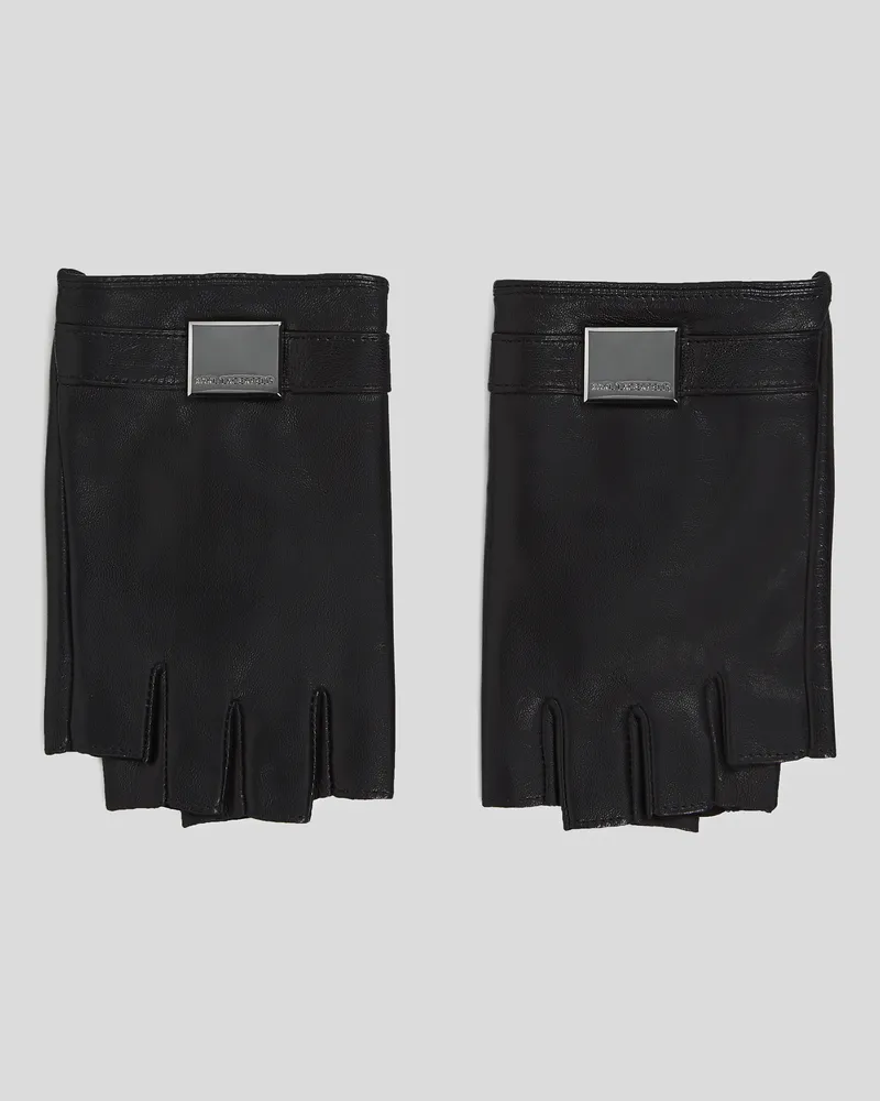 Karl Lagerfeld K/forever Fingerlose Handschuhe, Frau, Schwarz, Größe Schwarz