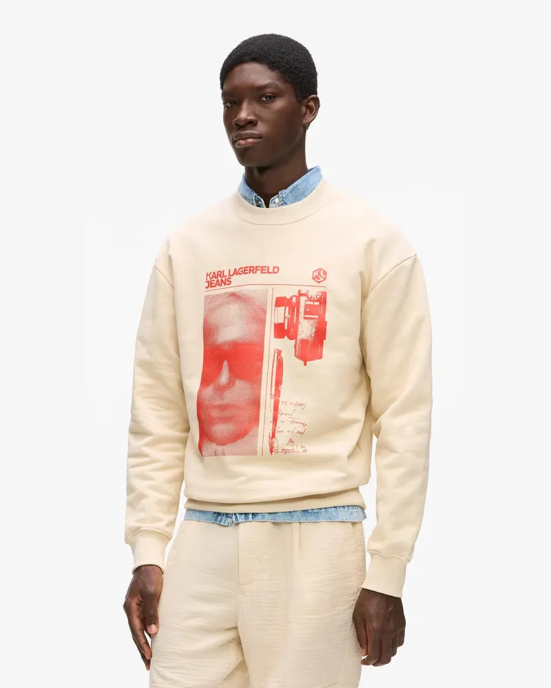 Karl Lagerfeld Sweatshirt Mit Grafischem Karl-print, Herren, Whitecap Grey, Größe Whitecap