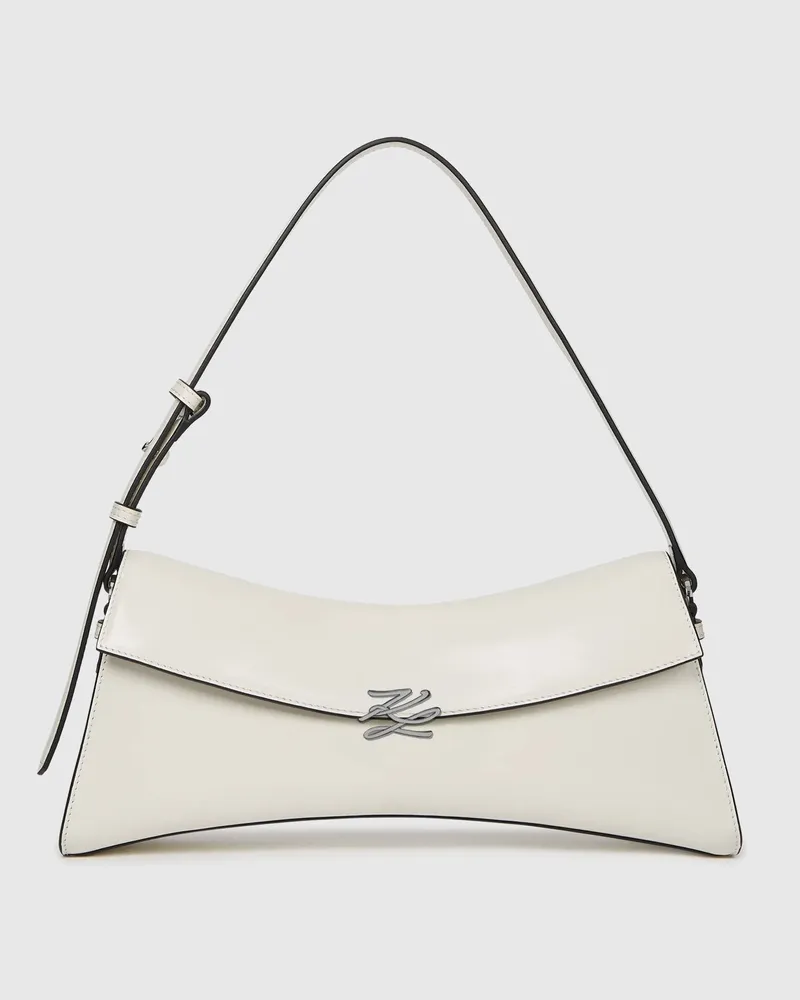 Karl Lagerfeld K/autograph Twist Schultertasche, Damen, Off White, Größe Off
