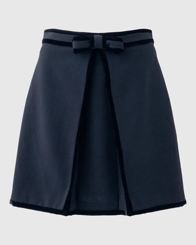 Karl Lagerfeld Plissee-rock Mit Samtdetail, Damen, Schwarz, Größe Schwarz