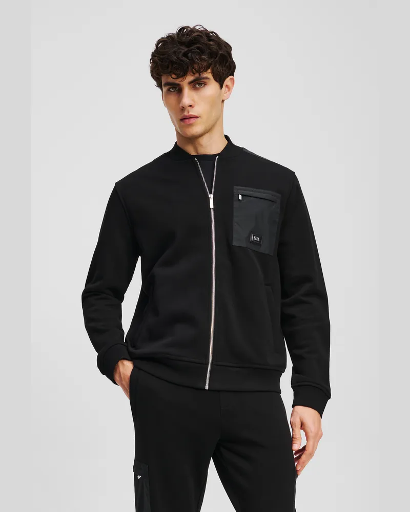 Karl Lagerfeld Sweatshirtjacke, Mann, Schwarz, Größe Schwarz