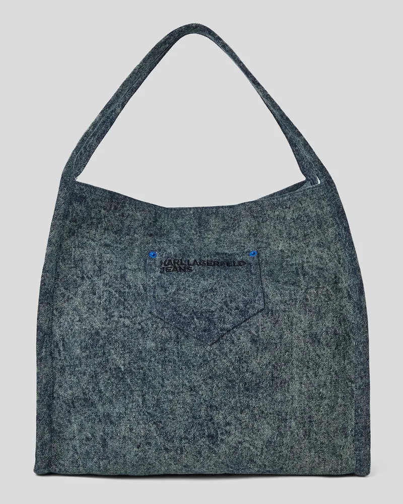 Karl Lagerfeld Klj denim-shopper in Distressed-optik, Frau, Acid Light Blue Acid