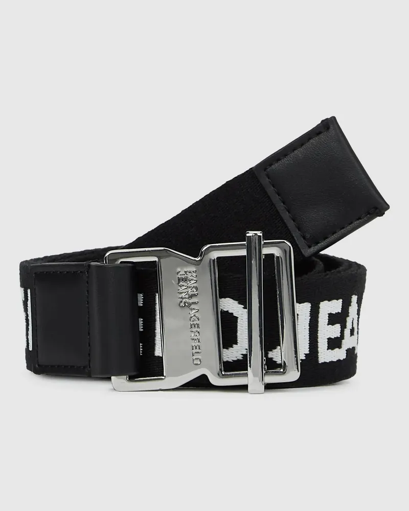 Karl Lagerfeld Gürtel Aus Gurtband Mit Logo, Damen, Schwarz, Größe: One Size Schwarz