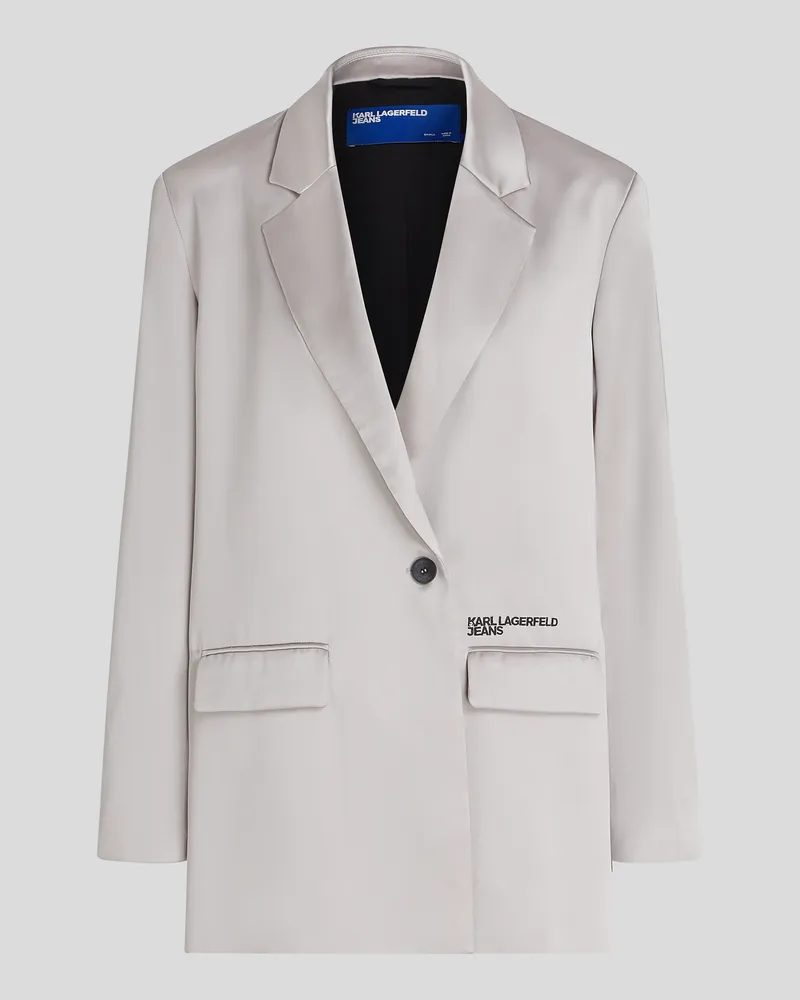 Karl Lagerfeld Satin-blazer, Frau, Metallisch Grau, Größe Metallisch