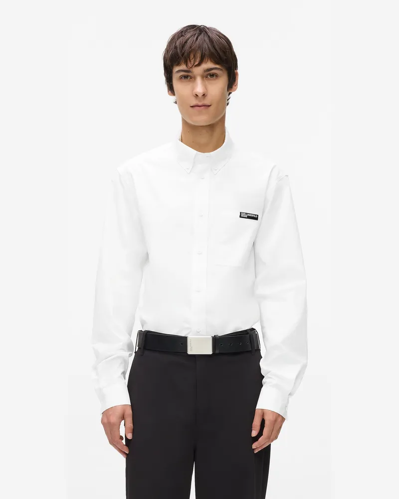 Karl Lagerfeld Poplin-hemd, Male, Weiss, Size White