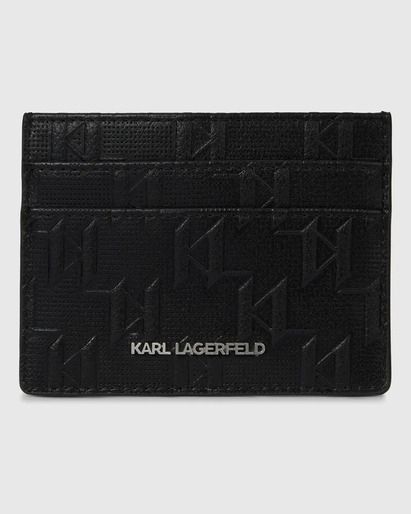 Karl Lagerfeld K/monogram Perforiertes Kartenetui, Herren, Schwarz, Größe Schwarz