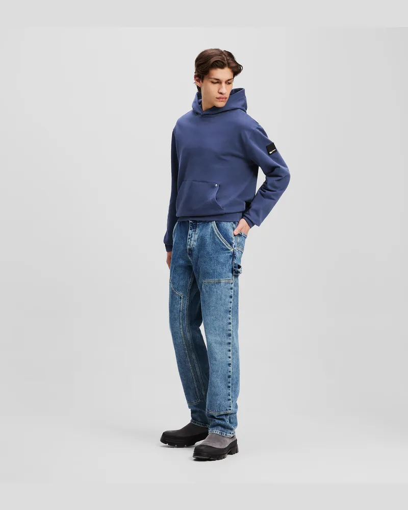 Karl Lagerfeld Gerade Geschnittene Carpenter-jeans, Mann, Visuell gewaschenes Mittelblau, Größe Visuell