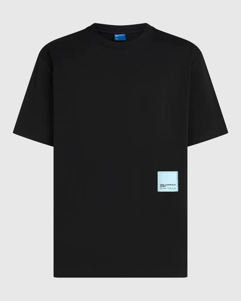 Karl Lagerfeld Lockeres Klj X Pietro Terzini-t-shirt, Male, Schwarz, Size Black