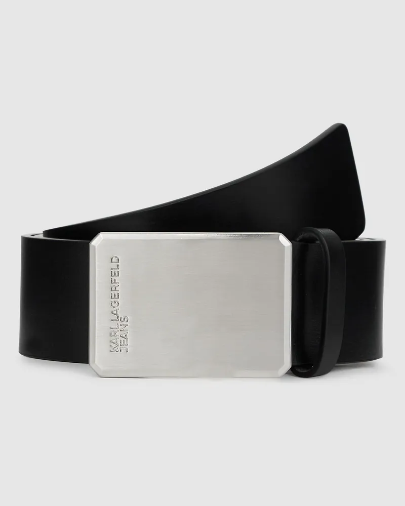 Karl Lagerfeld Ledergürtel Mit Logo, Herren, Schwarz, Größe Schwarz