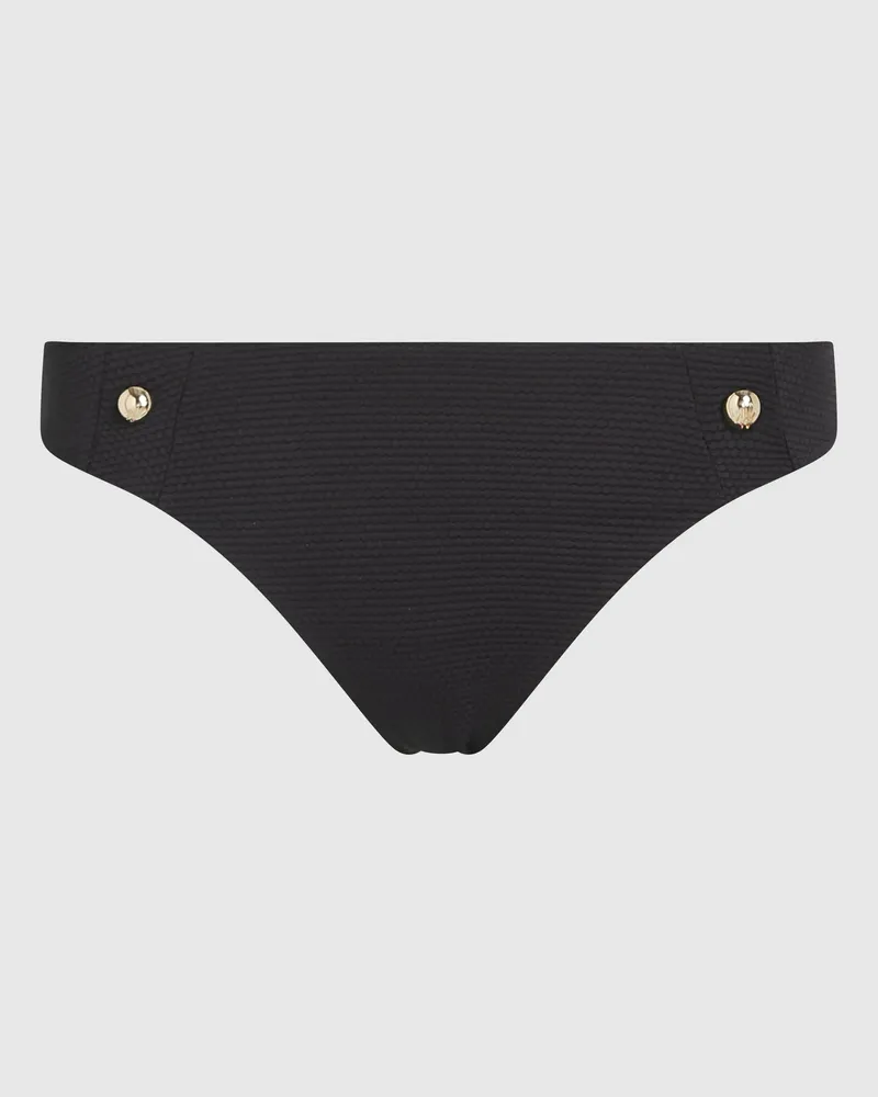 Karl Lagerfeld Goldene Knöpfe An Der Frechen Bikinihose, Damen, Schwarz, Größe Schwarz