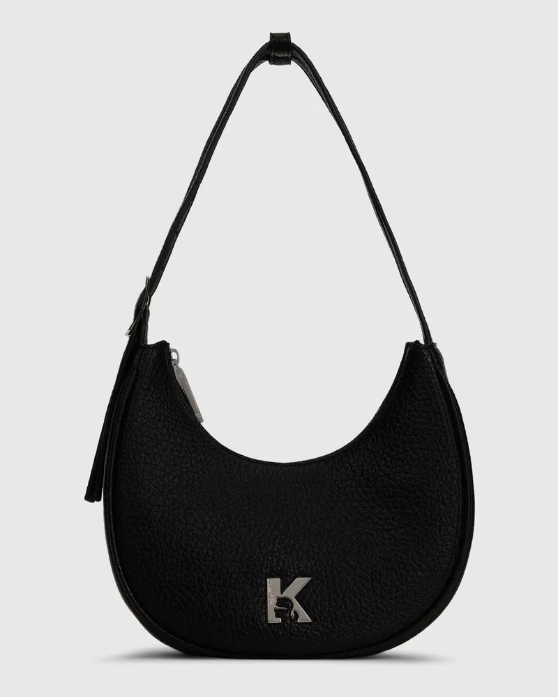 Karl Lagerfeld Halbmondtasche Mit K-logo, Damen, Schwarz, Größe Schwarz