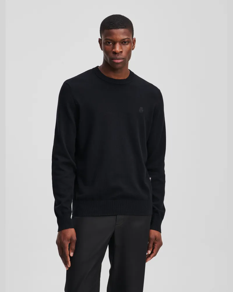 Karl Lagerfeld Kameo Pullover, Mann, Schwarz, Größe Schwarz