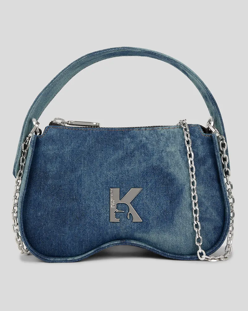 Karl Lagerfeld Henkeltasche Aus Denim In Sonnenbrillenform, Frau, Getöntes Visual Washed Blue, Größe Getöntes