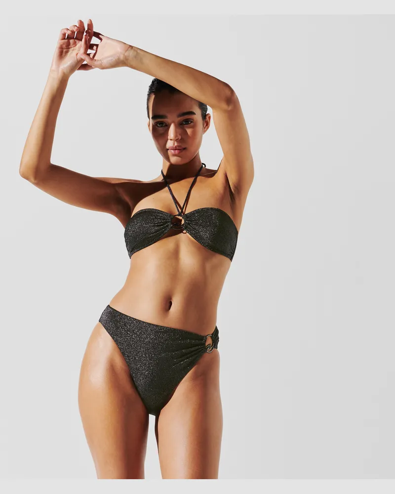 Karl Lagerfeld K/signature neckholder-bikini-oberteil, Frau, Black, Größe Black