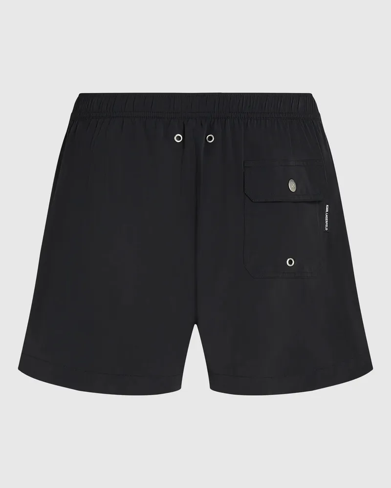 Karl Lagerfeld Kurze Stretch-boardshorts Mit Logo, Herren, Schwarz, Größe Schwarz