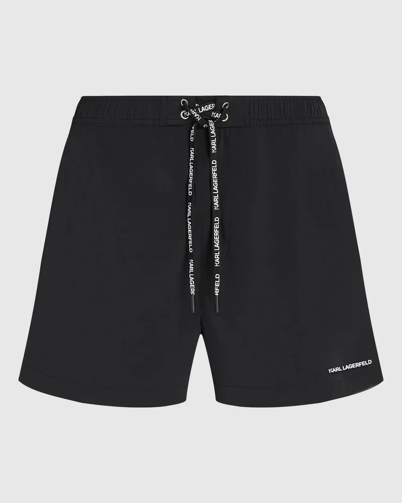 Karl Lagerfeld Kurze Stretch-boardshorts Mit Logo, Herren, Schwarz, Größe Schwarz