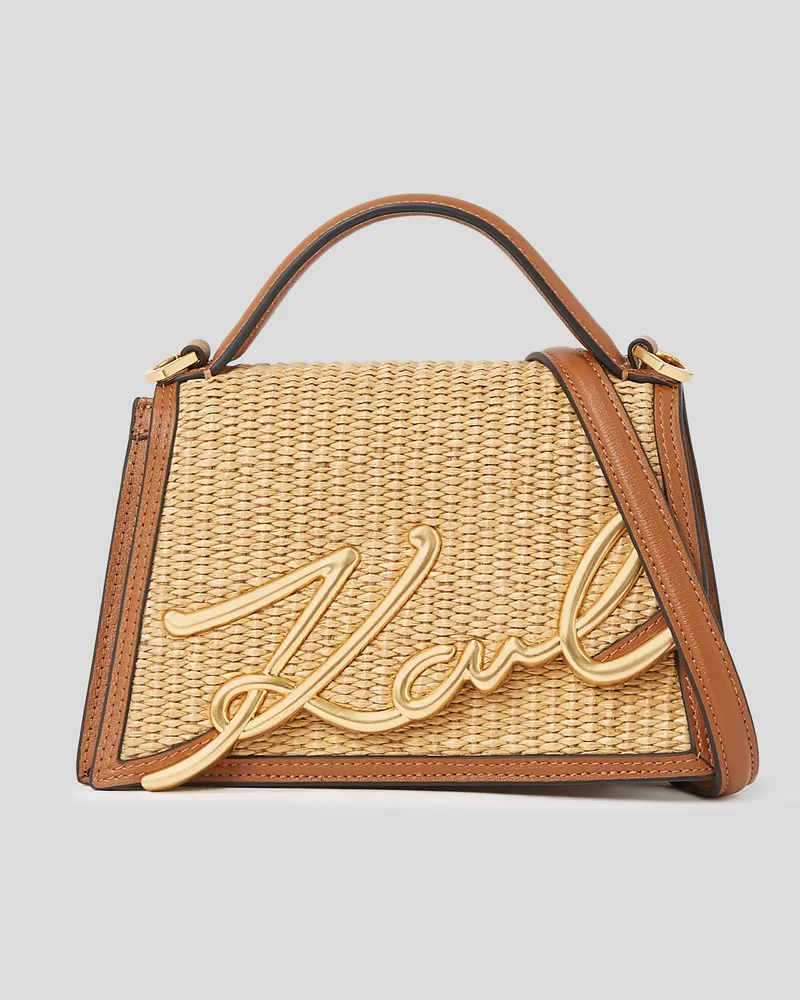 Karl Lagerfeld K/signature Kleine Umhängetasche Aus Bast, Frau, Naturbraun, Größe Naturbraun