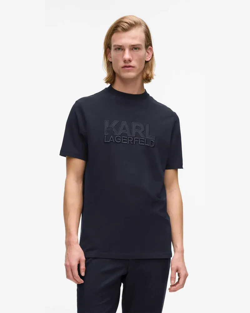 Karl Lagerfeld T-shirt Mit Logo, Herren, Marineblau, Größe Marineblau