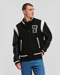 Karl Lagerfeld Varsity-bomberjacke, Mann, Schwarz Schwarz