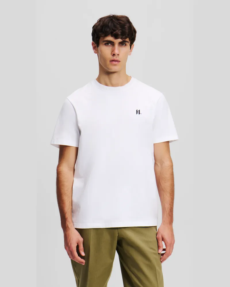 Karl Lagerfeld Monogram T-shirt, Mann, Weiss, Größe Weiss