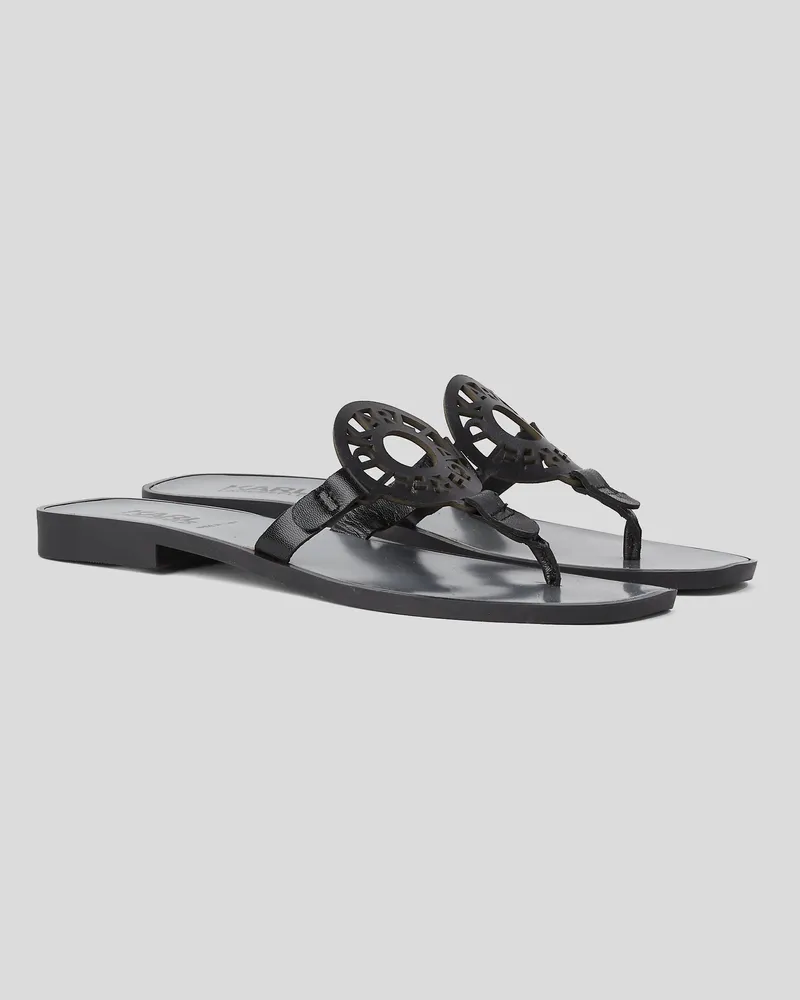 Karl Lagerfeld Ring-logo-sandalen, Damen, Schwarz, Größe Schwarz