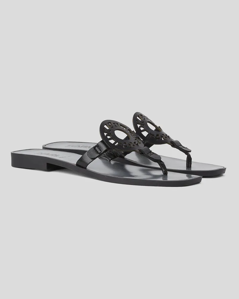 Karl Lagerfeld Ring-logo-sandalen, Frau, Schwarz, Größe Schwarz
