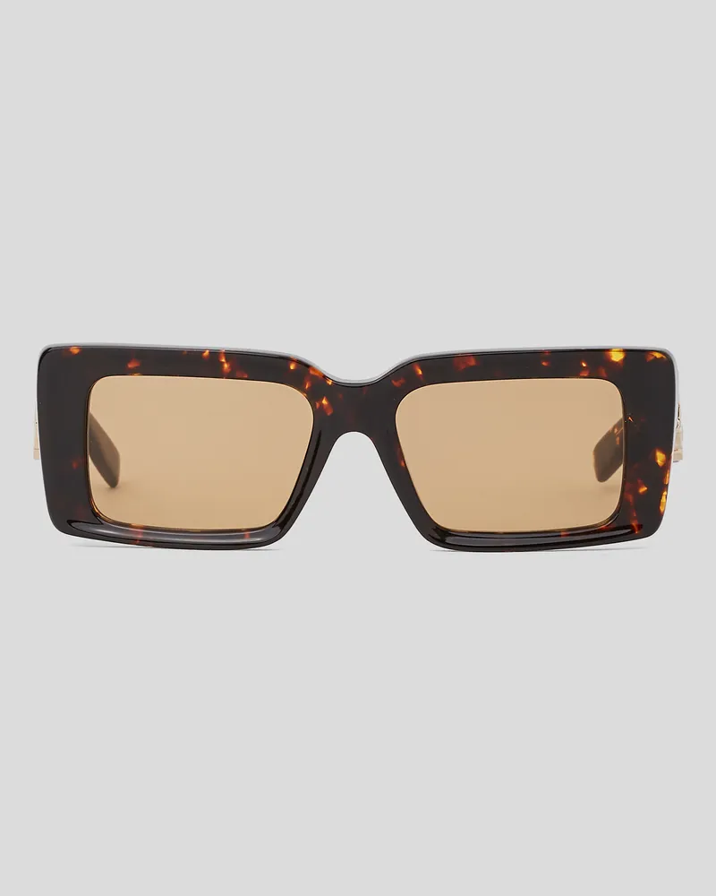 Karl Lagerfeld Sonnenbrille Mit Ausgeschnittener Signatur, Frau, Dunkles Tortois, Größe Dunkles