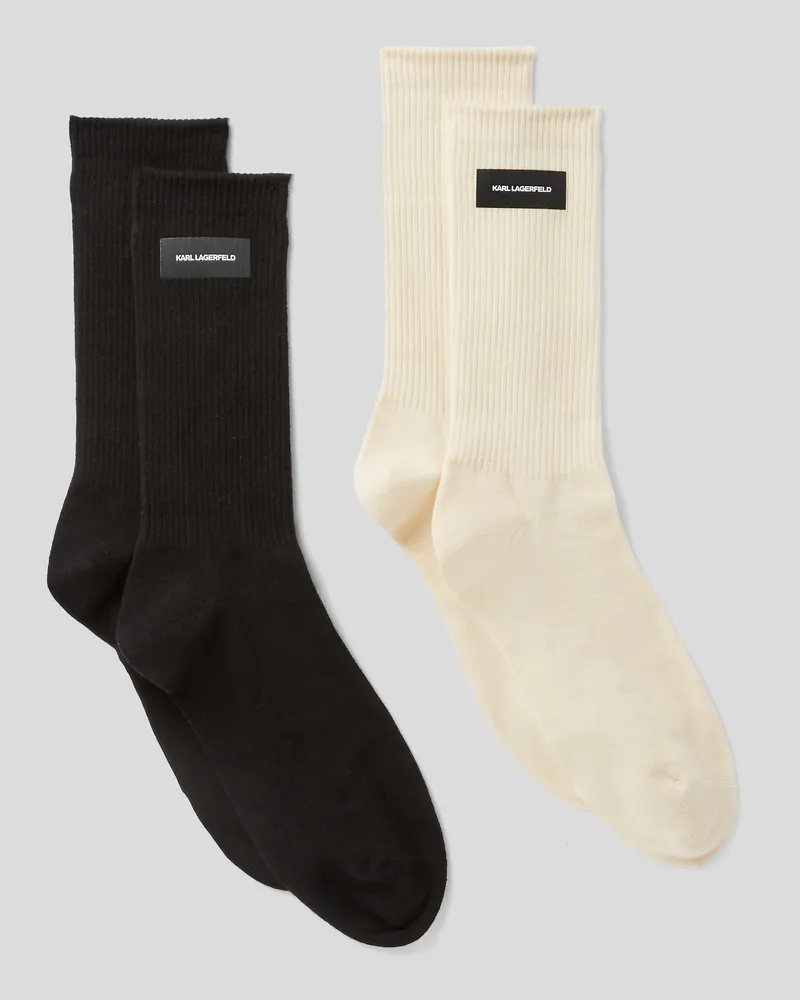 Karl Lagerfeld Socken Mit Logo – 2er-set, Mann, Cannoli Creme-Schwarz, Größe Cannoli