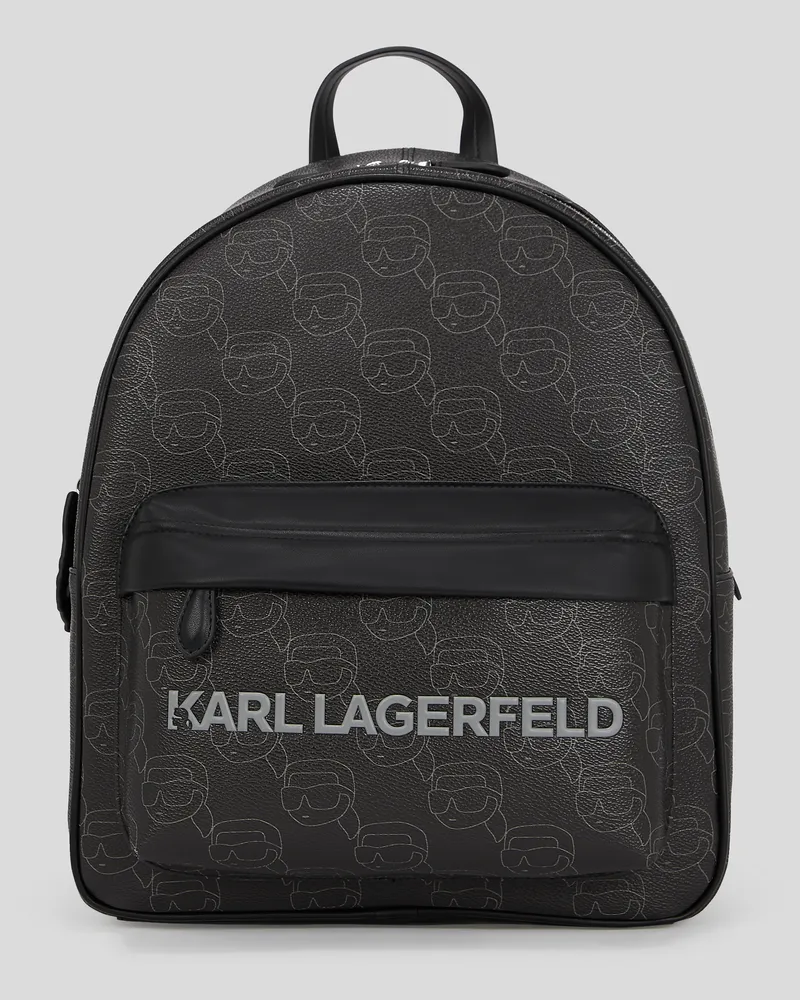 Karl Lagerfeld Ikon monogram Rucksack, Frau, NFT All-Over-Muster Schwarz, Größe Nft