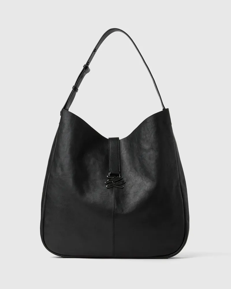 Karl Lagerfeld K/autograph Swing Oversized-hobo-tasche, Damen, Schwarz-gunmetal, Größe Schwarz-gunmetal